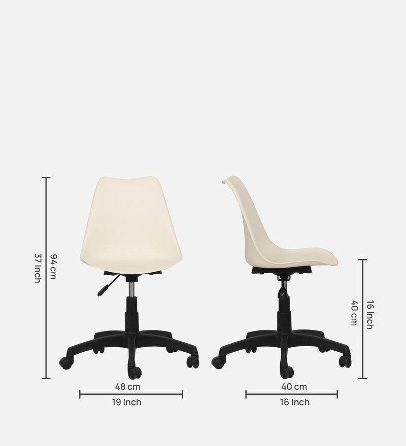 Bling Medium Back Office Chair In White Colour