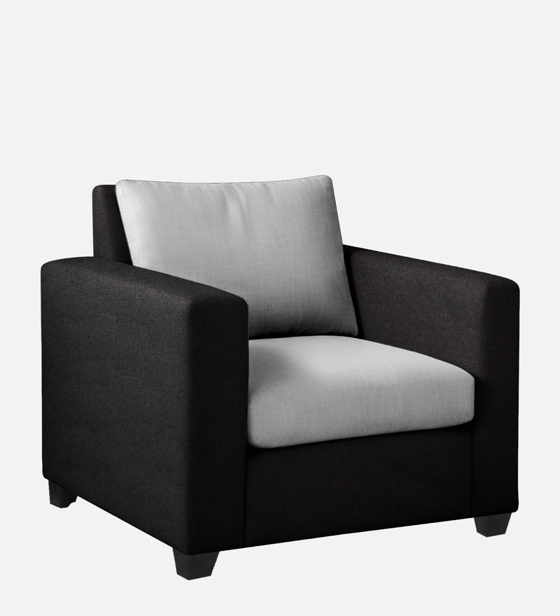 Bliss Fabric 1 Seater Sofa In Mystic Black & Velvet Grey Colour
