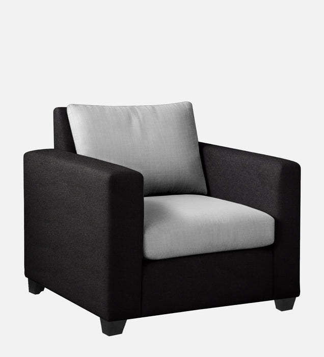 Bliss Fabric 1 Seater Sofa In Mystic Black & Velvet Grey Colour