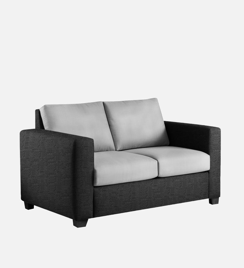 Bliss Fabric 2 Seater Sofa In Mystic Black & Velvet Grey Colour
