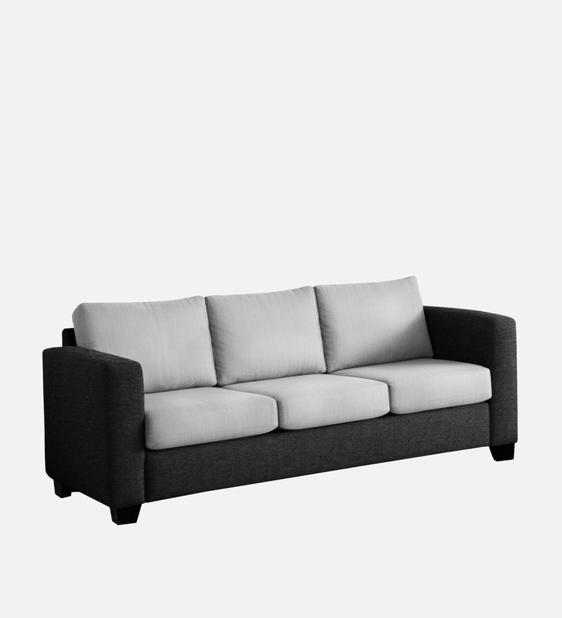 Bliss Fabric 3 Seater Sofa In Mystic Black & Velvet Grey Colour
