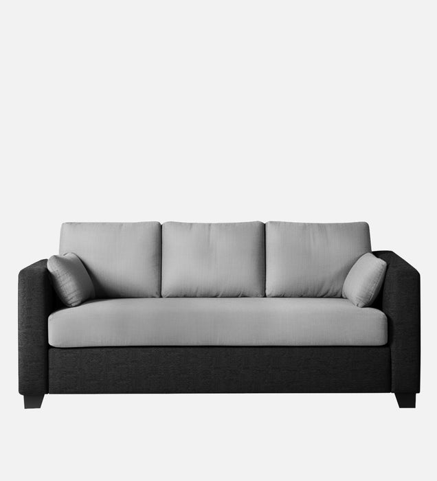 Bliss Fabric 3 Seater Sofa In Mystic Black & Velvet Grey Colour