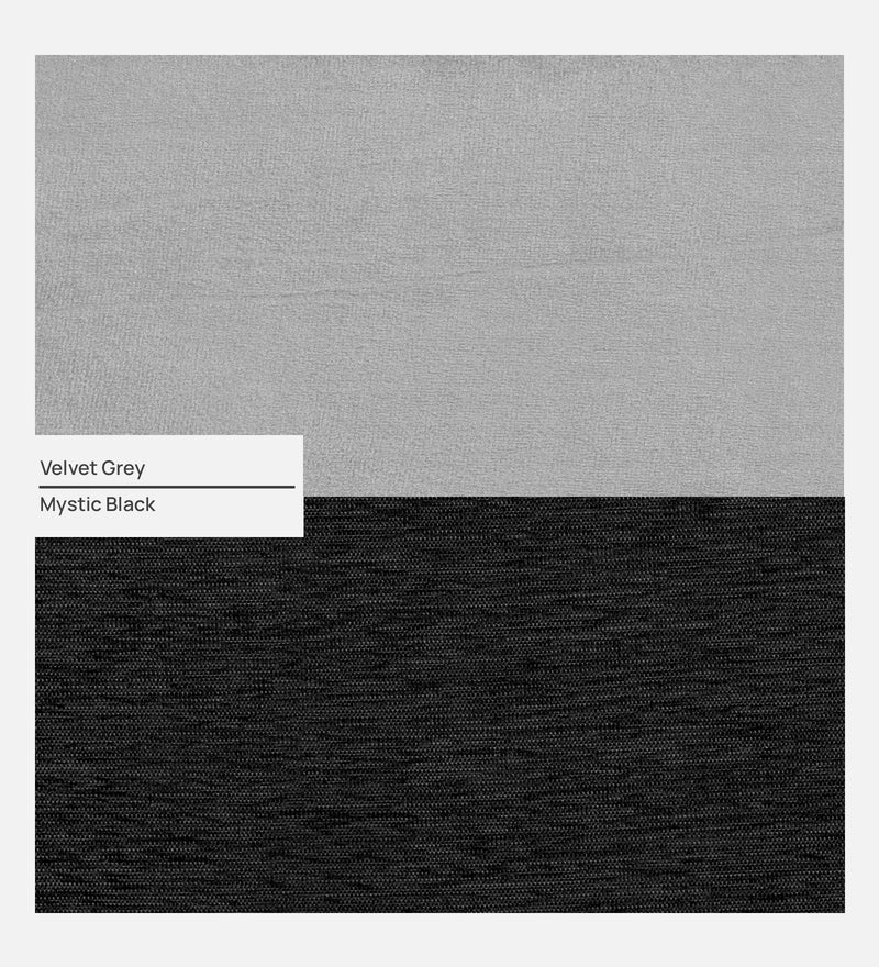 Bliss Fabric 3 Seater Sofa In Mystic Black & Velvet Grey Colour