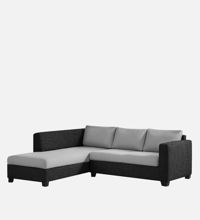Bliss Fabric LHS 5 Seater Sectional Sofa In Mystic Black & Velvet Grey Colour