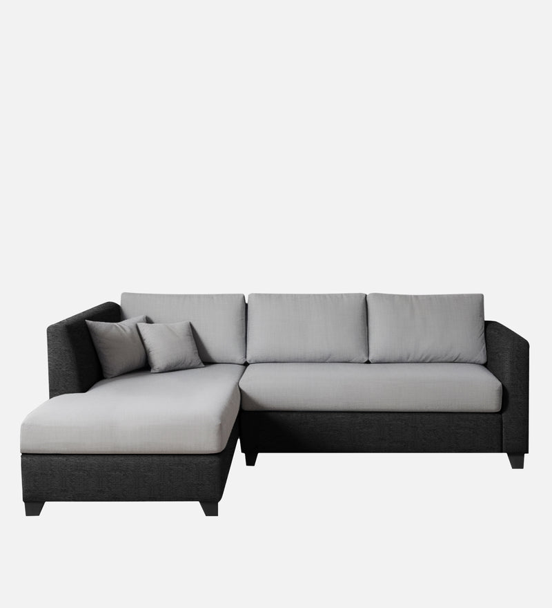 Bliss Fabric LHS 5 Seater Sectional Sofa In Mystic Black & Velvet Grey Colour