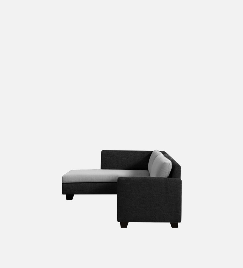 Bliss Fabric LHS 5 Seater Sectional Sofa In Mystic Black & Velvet Grey Colour