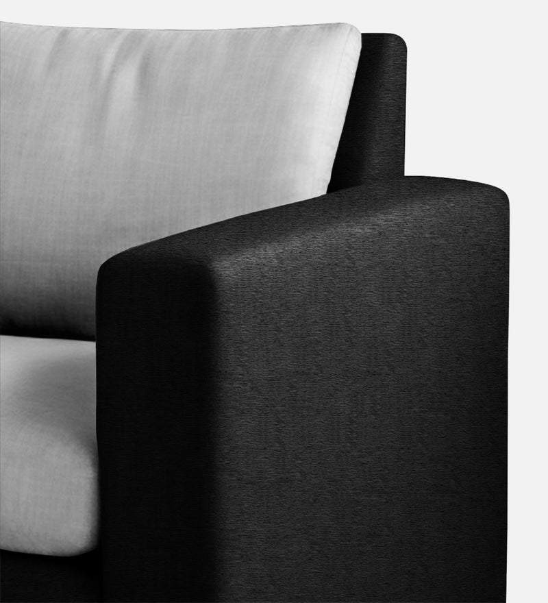 Bliss Fabric LHS 5 Seater Sectional Sofa In Mystic Black & Velvet Grey Colour