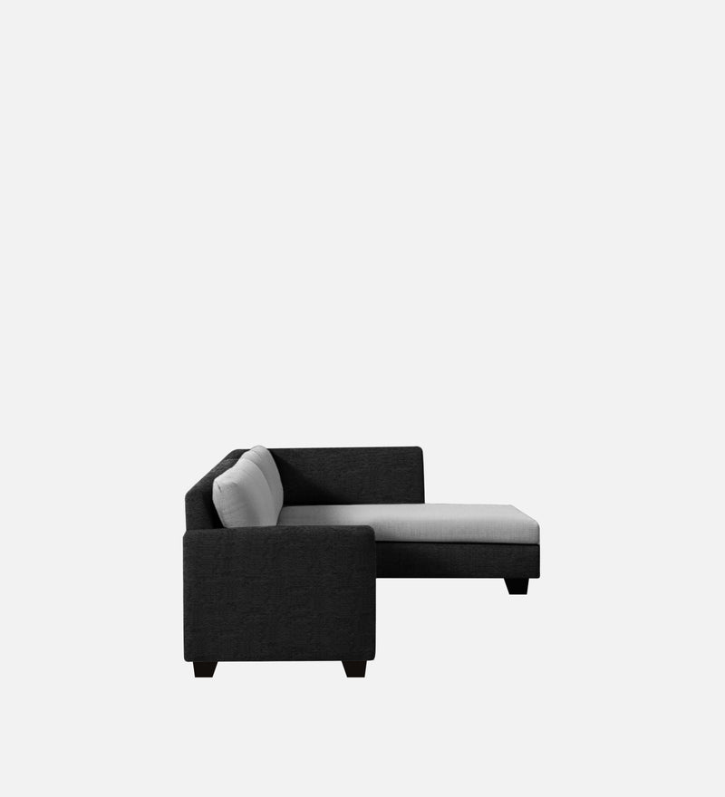 Bliss Fabric RHS 5 Seater Sectional Sofa In Mystic Black & Velvet Grey Colour