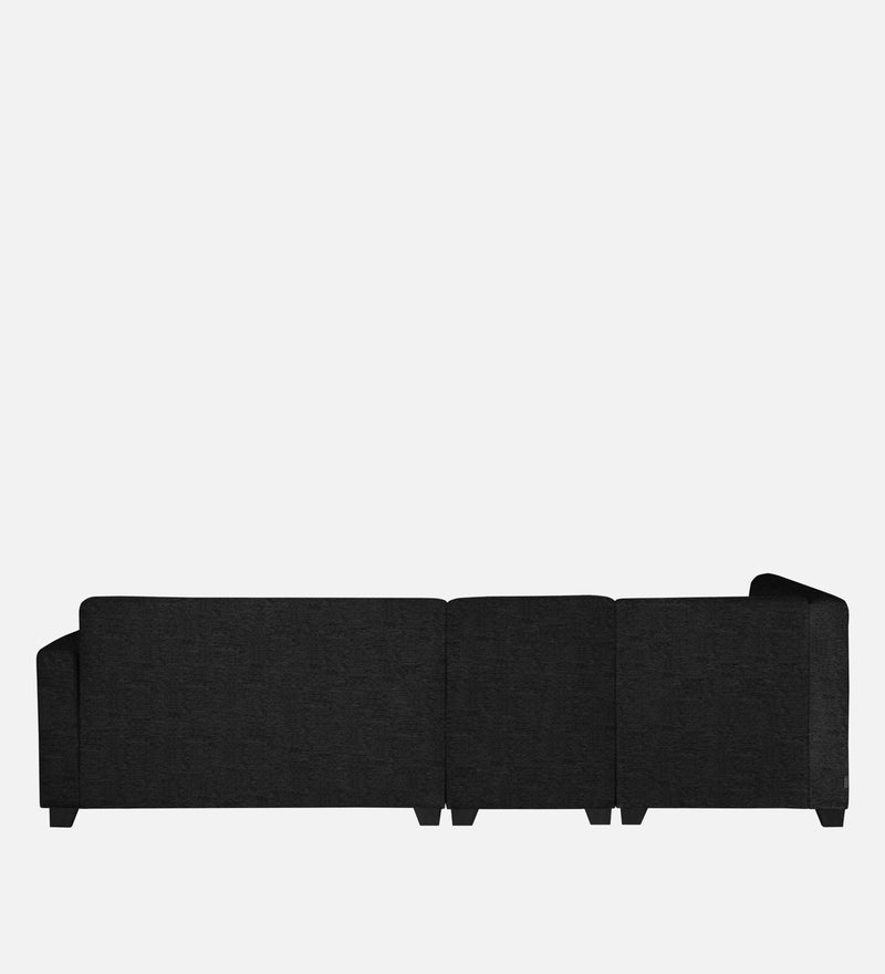 Bliss Fabric LHS 6 Seater Sectional Sofa In Mystic Black & Velvet Grey Colour