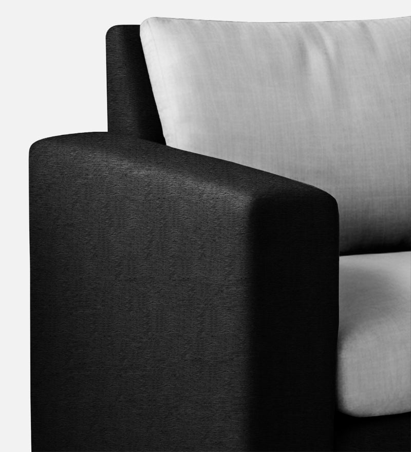 Bliss Fabric RHS 6 Seater Sectional Sofa In Mystic Black & Velvet Grey Colour