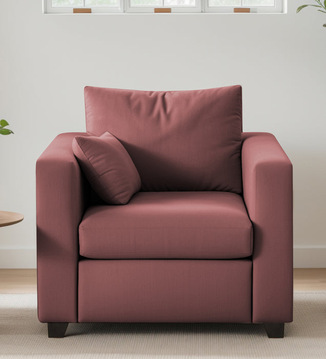 Bliss Velvet 1 Seater Sofa In Berry Wine Colour