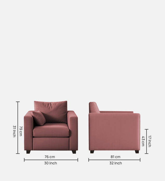 Bliss Velvet 1 Seater Sofa In Berry Wine Colour