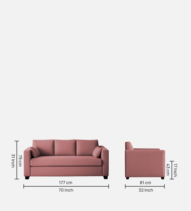 Bliss Velvet 3 Seater Sofa In Berry Wine Colour