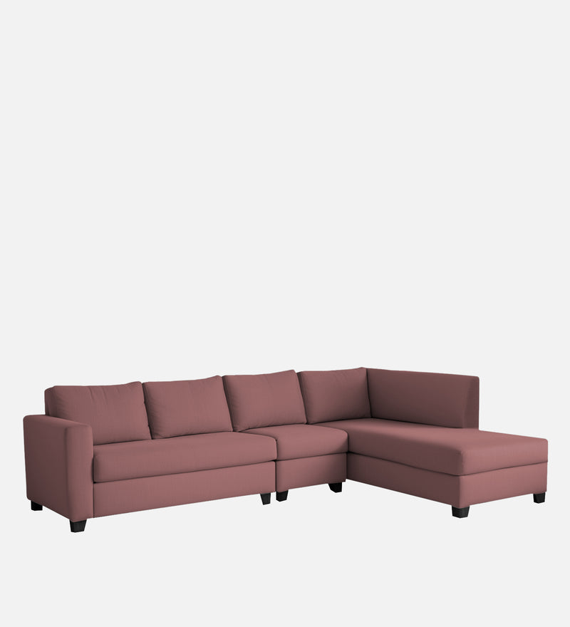 Bliss Velvet RHS 6 Seater Sectional Sofa In Berry Wine Colour
