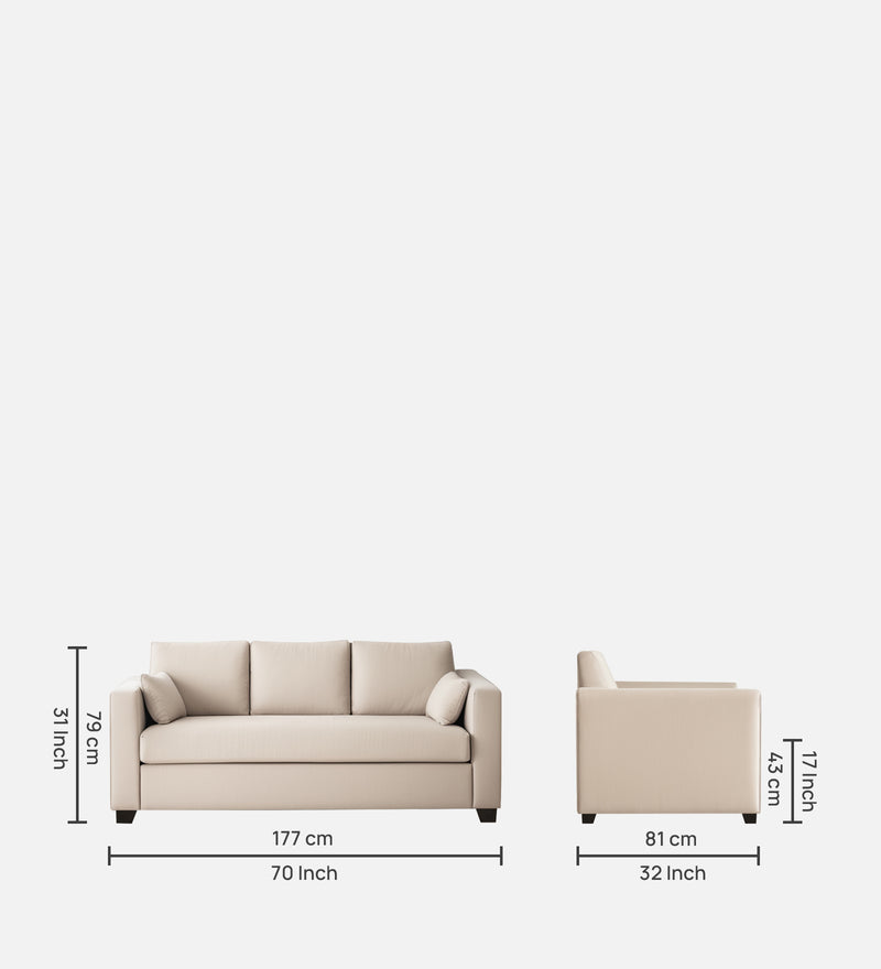 Bliss Velvet 3 Seater Sofa In Camel Beige Color