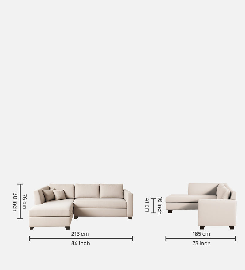 Bliss Velvet LHS 5 Seater Sectional Sofa In Camel Beige Color
