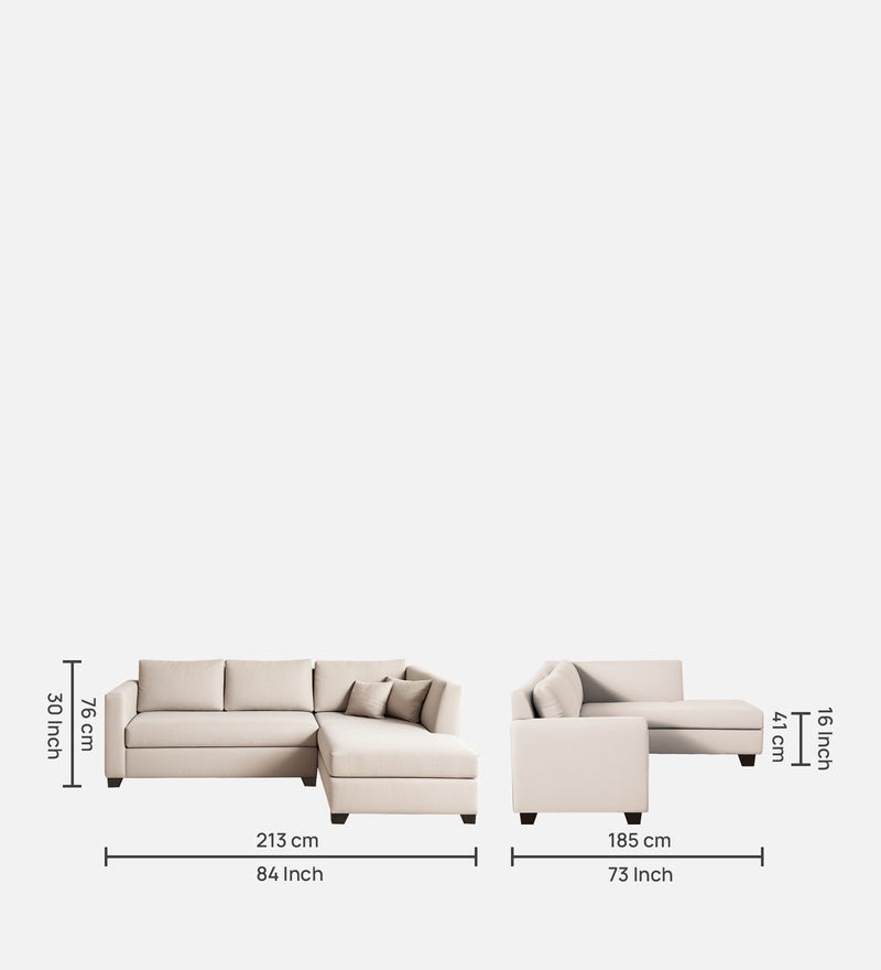 Bliss Velvet RHS 5 Seater Sectional Sofa in Camel Beige Color