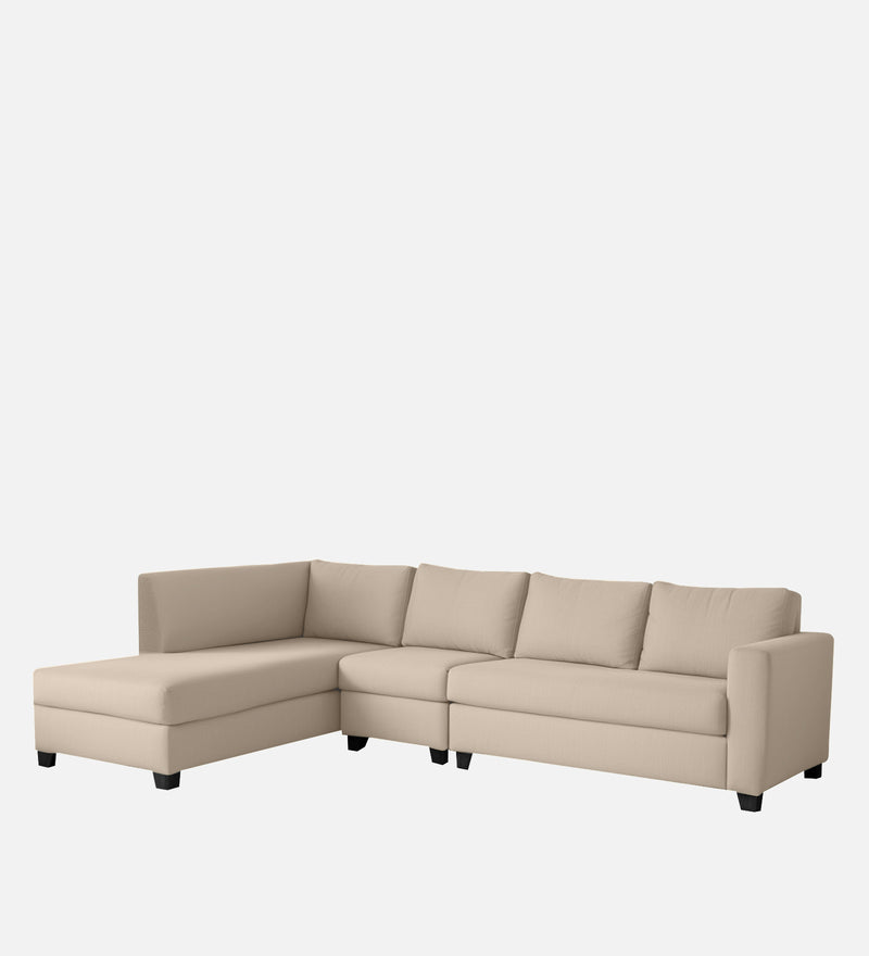 Bliss Velvet LHS 6 Seater Sectional Sofa In Camel Beige Color