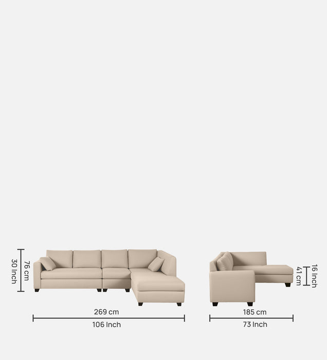 Bliss 6 Seater RHS Sectional Fabric Sofa