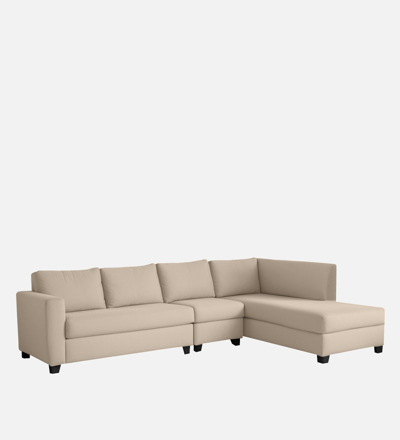 Bliss Velvet RHS 6 Seater Sectional Sofa In Camel Beige Color