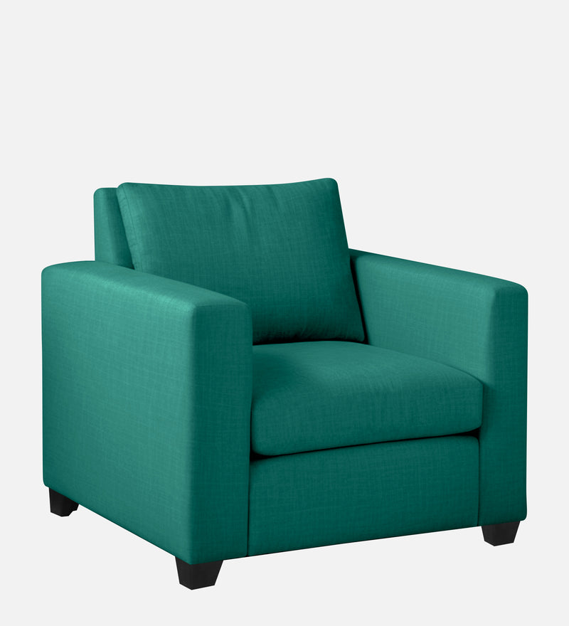 Bliss Fabric 1 Seater Sofa In Cerulean Blue Color