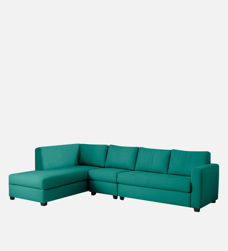 Bliss Fabric LHS 6 Seater Sectional Sofa In Cerulean Blue Color