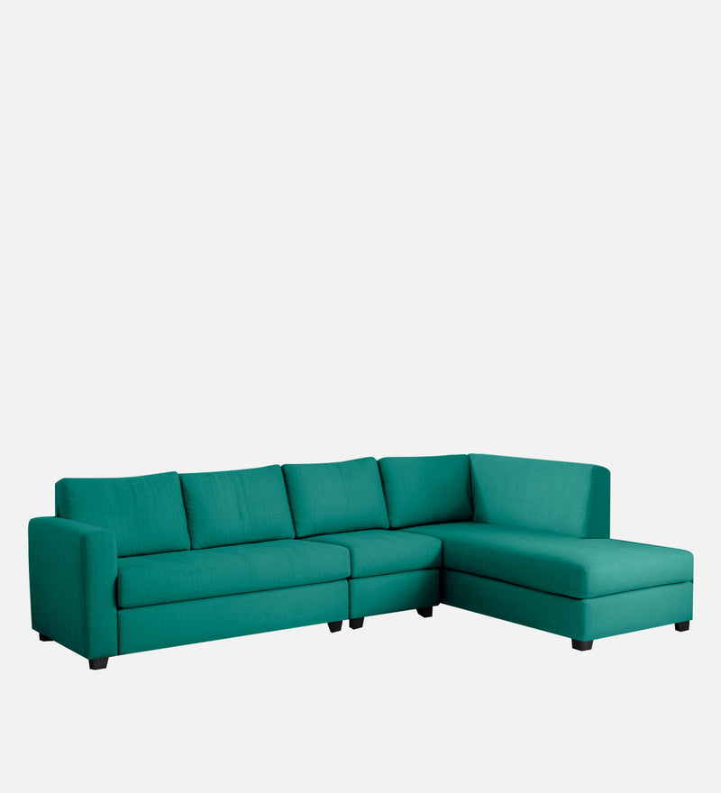 Bliss Fabric RHS 6 Seater Sectional Sofa In Cerulean Blue Color