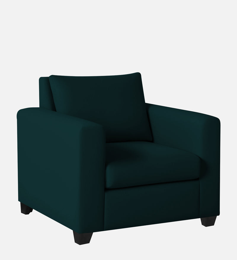 Bliss Velvet 1 Seater Sofa In Emerald Green Color