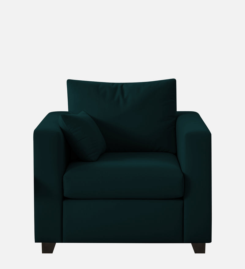 Bliss Velvet 1 Seater Sofa In Emerald Green Color