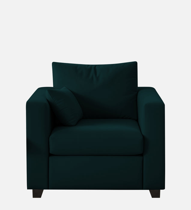 Bliss Velvet 1 Seater Sofa In Emerald Green Color