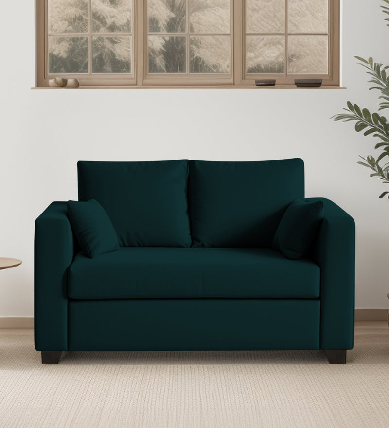Bliss Velvet 2 Seater Sofa In Emerald Green Color