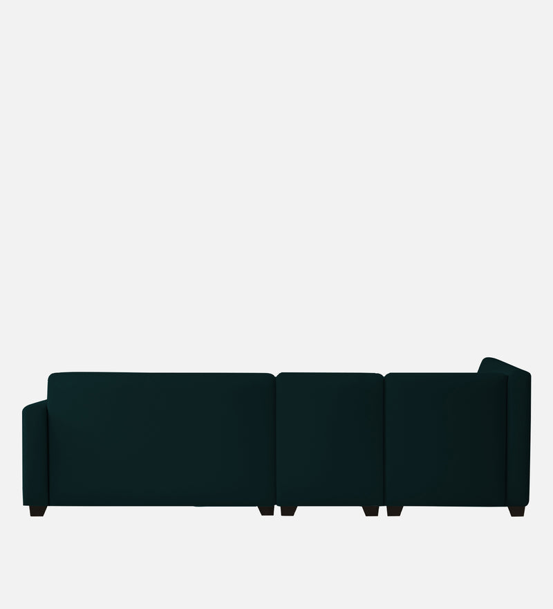 Bliss Velvet LHS 6 Seater Sectional Sofa In Emerald Green Color