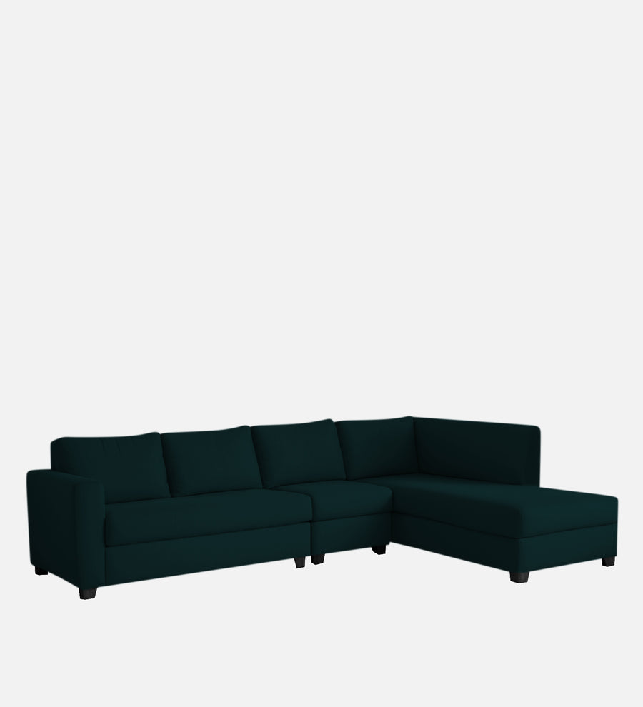 Bliss Velvet RHS 6 Seater Sectional Sofa In Emerald Green Color