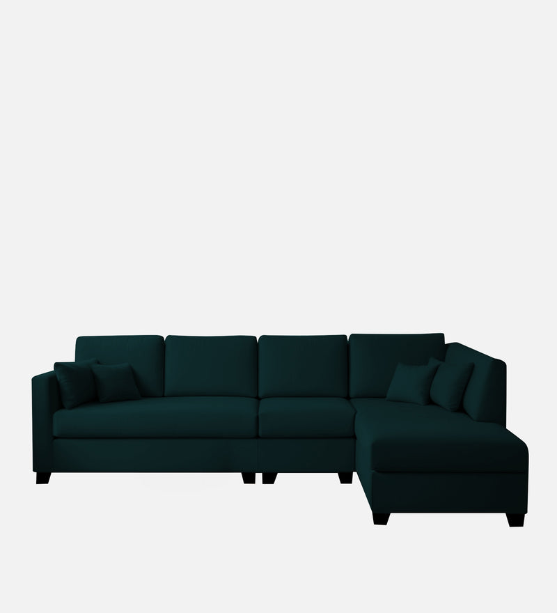 Bliss Velvet RHS 6 Seater Sectional Sofa In Emerald Green Color