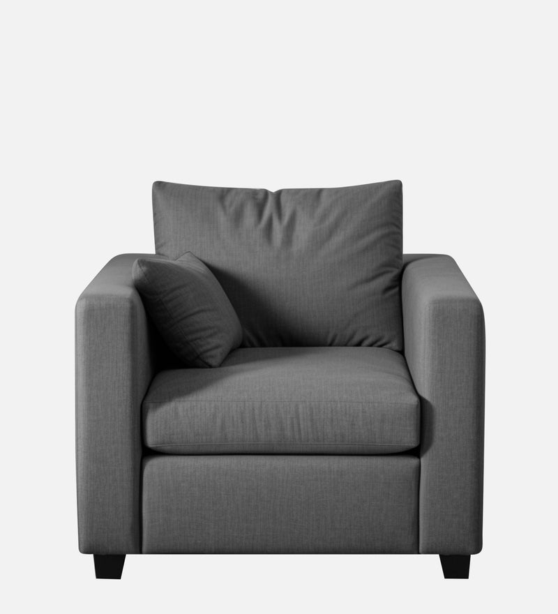 Bliss Fabric 1 Seater Sofa In Grey Colour