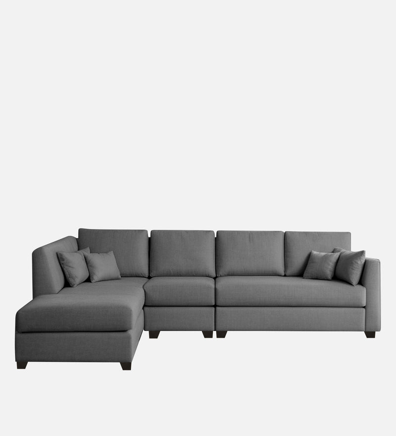 Bliss Fabric LHS 6 Seater Sectional Sofa In Grey Colour