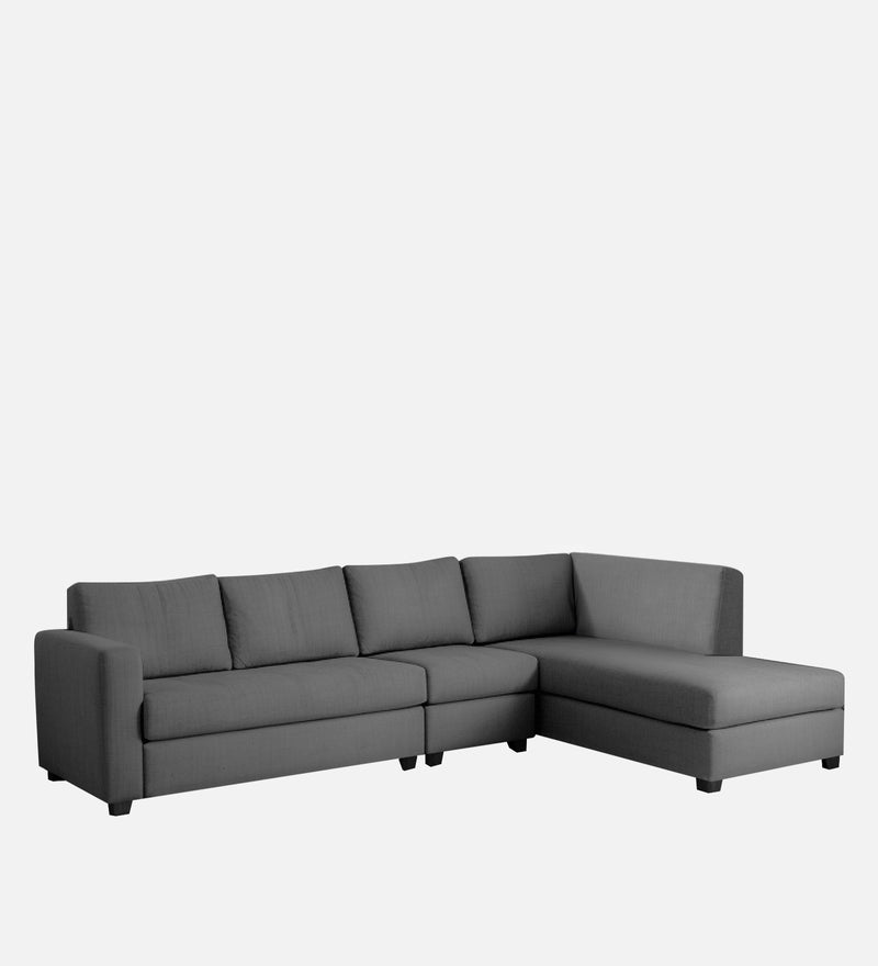 Bliss Fabric RHS 6 Seater Sectional Sofa In Grey Colour