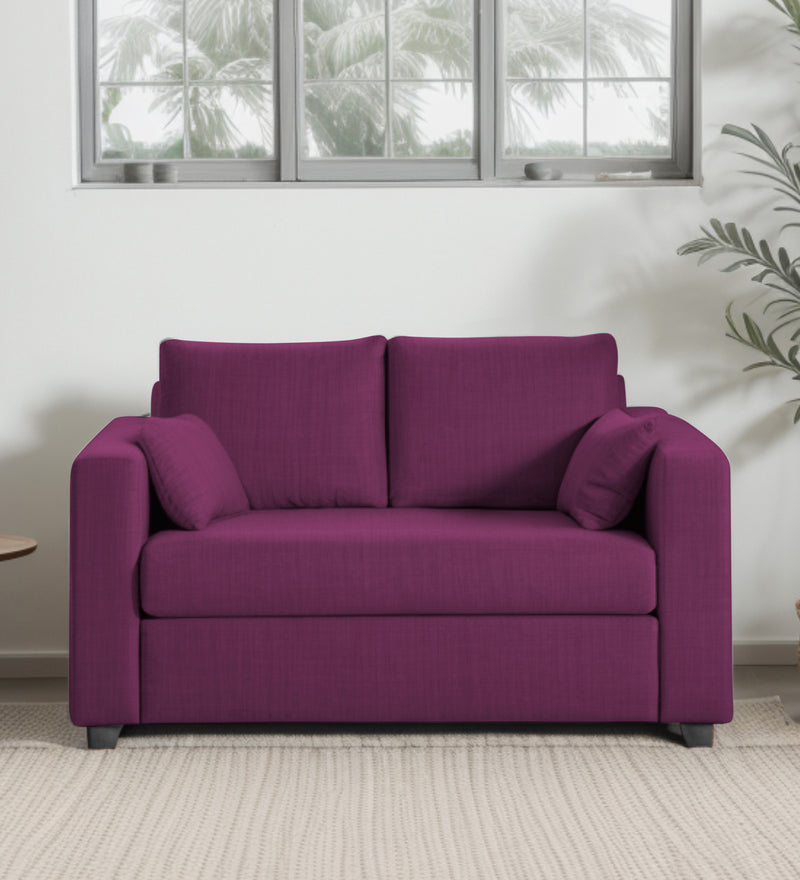 Bliss Fabric 2 Seater Sofa In Mulberry Colour