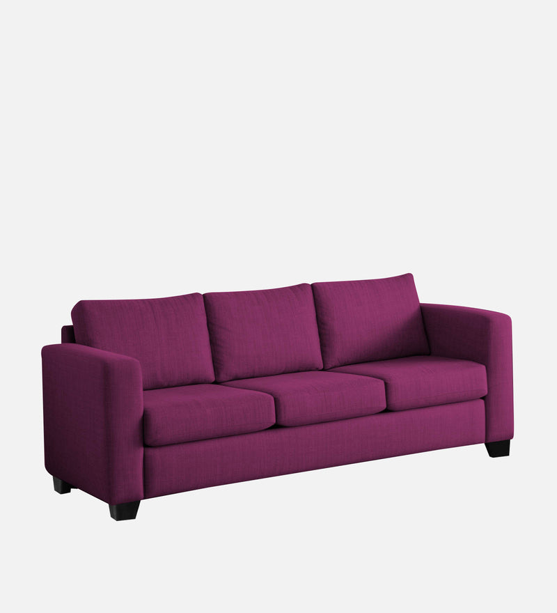 Bliss Fabric 3 Seater Sofa In Mulberry Colour