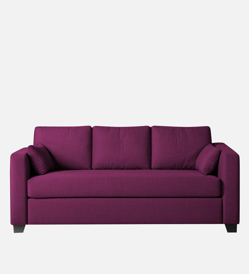 Bliss Fabric 3 Seater Sofa In Mulberry Colour