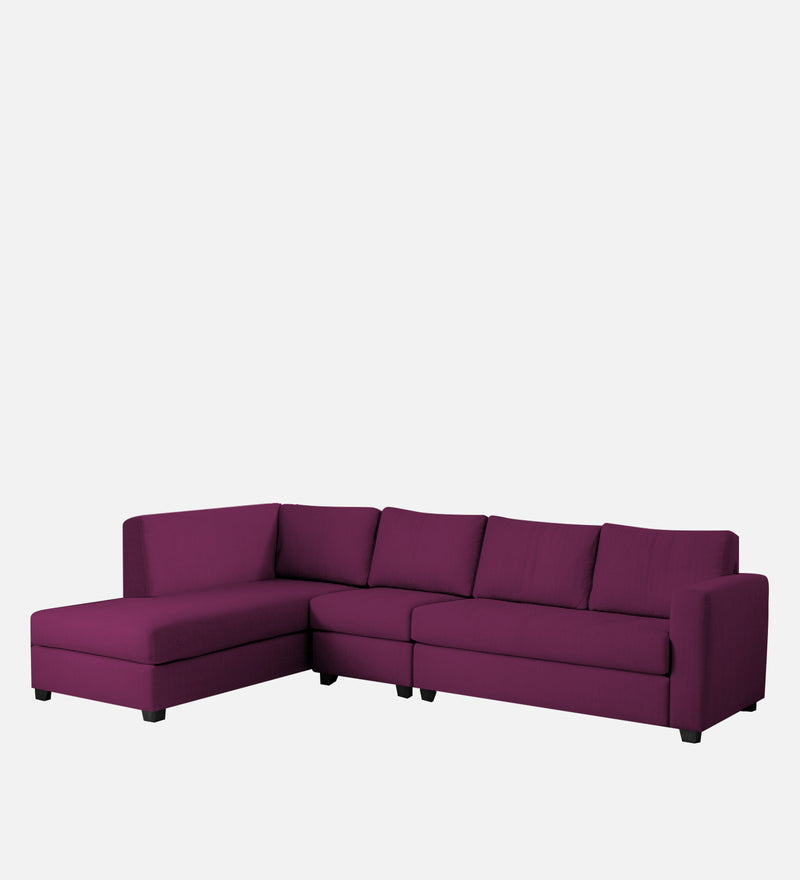 Bliss Fabric LHS 6 Seater Sectional Sofa In Mulberry Colour