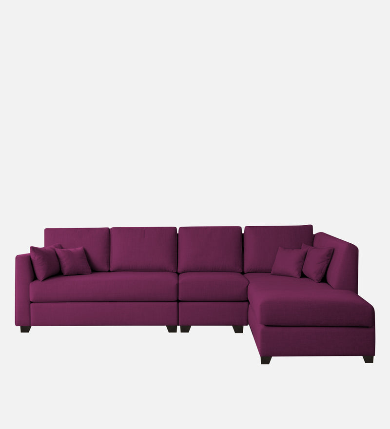 Bliss Fabric RHS 6 Seater Sectional Sofa In Mulberry Colour