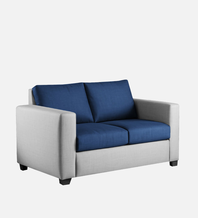 Bliss Fabric 2 Seater Sofa In Royal Grey & Velvet Blue Colour