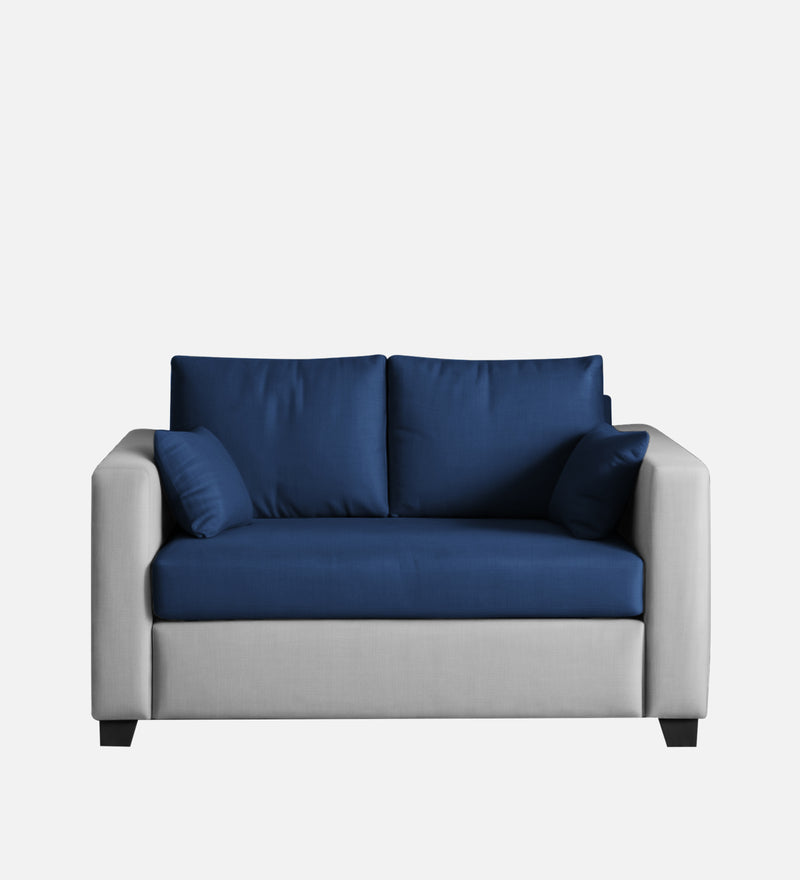 Bliss Fabric 2 Seater Sofa In Royal Grey & Velvet Blue Colour