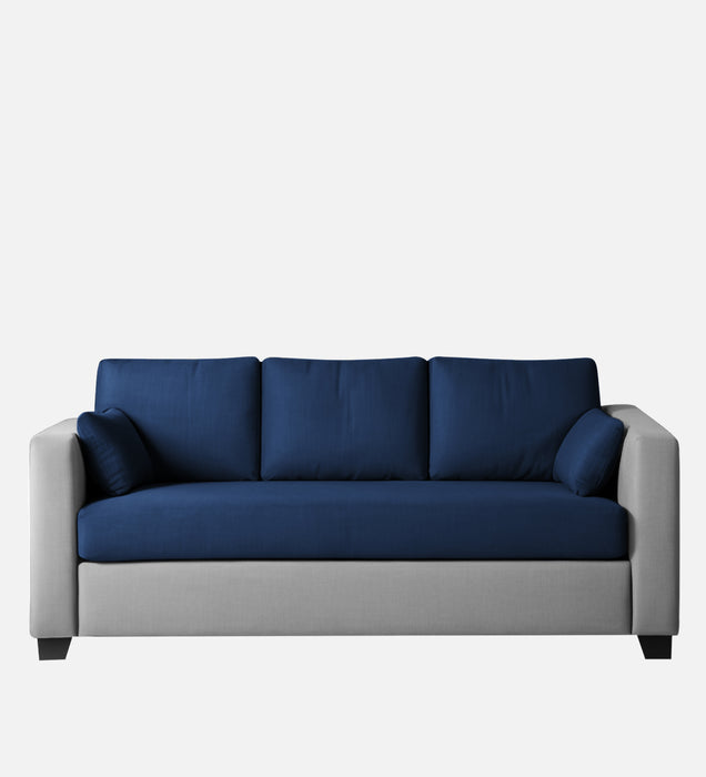 Bliss Fabric 3 Seater Sofa In Royal Grey & Velvet Blue Colour