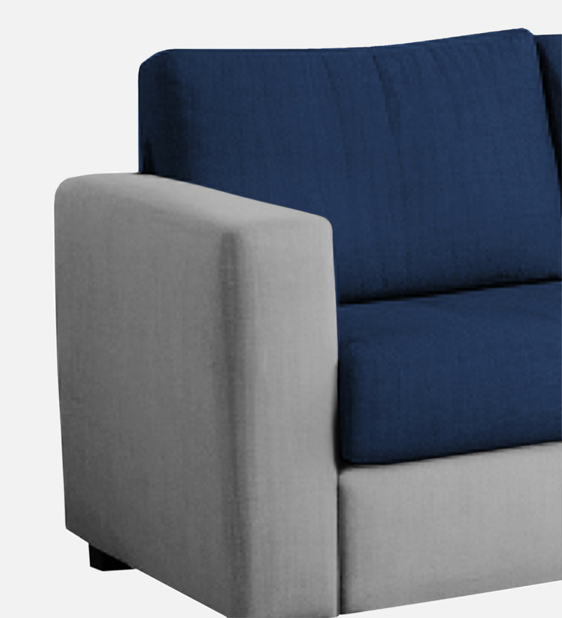Bliss Fabric RHS 5 Seater Sectional Sofa In Royal Grey & Velvet Blue Colour