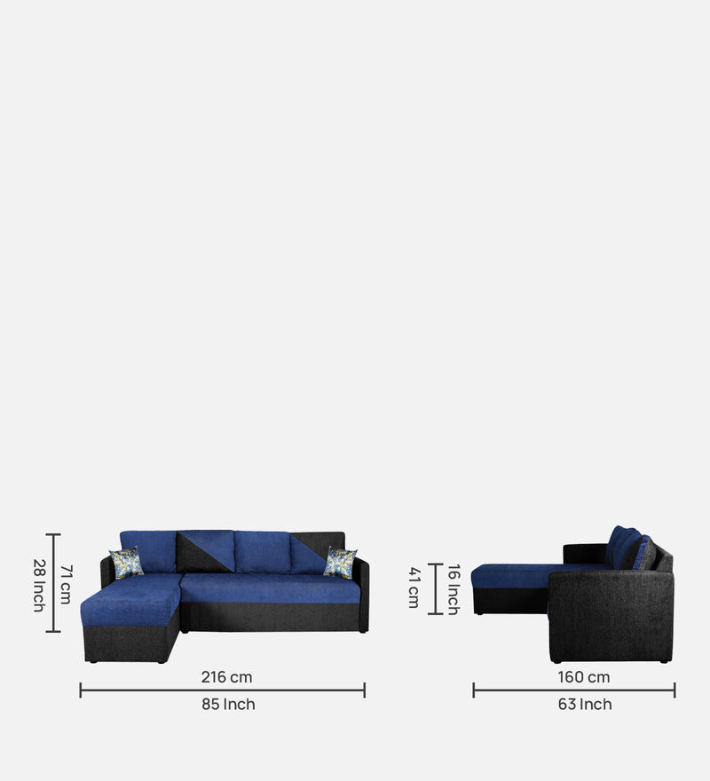 Bliss E2O Soft Cozy Fabric Sectional L Shaped 6 Seater Sofa