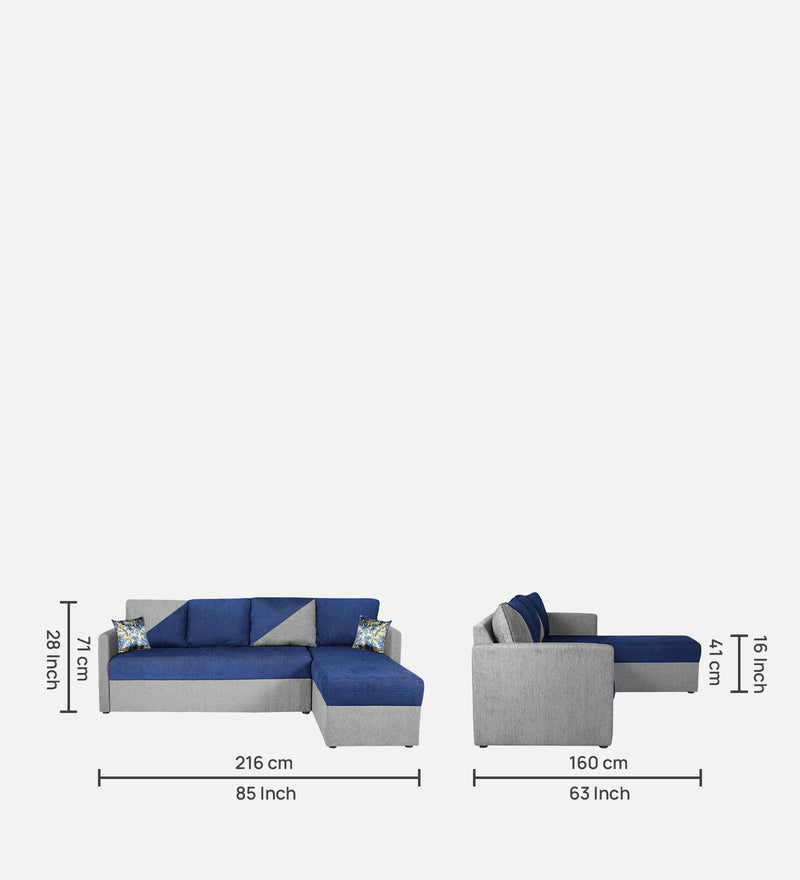 Bliss E2O Soft Cozy Fabric Sectional L Shaped 6 Seater Sofa