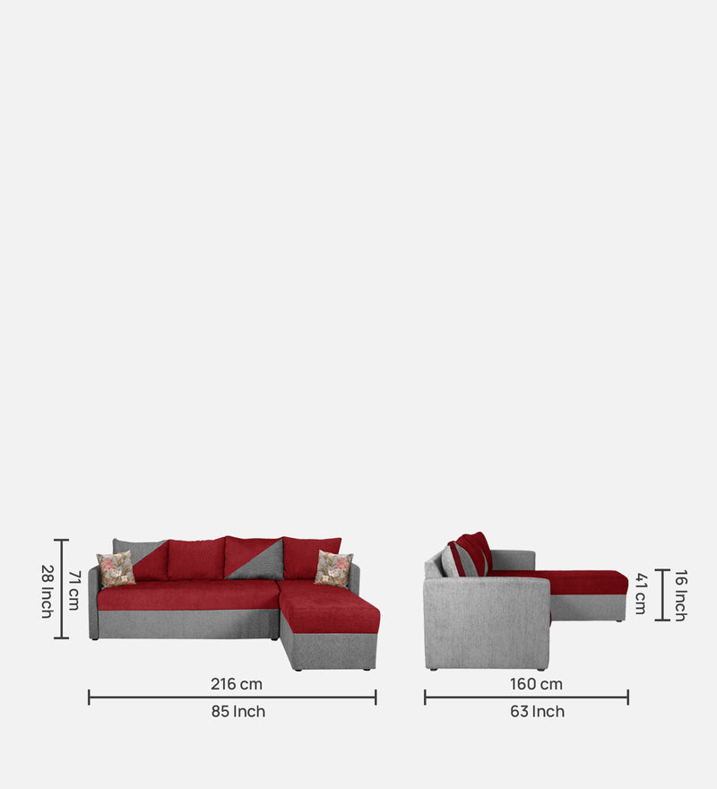 Bliss E2O Soft Cozy Fabric Sectional L Shaped 6 Seater Sofa