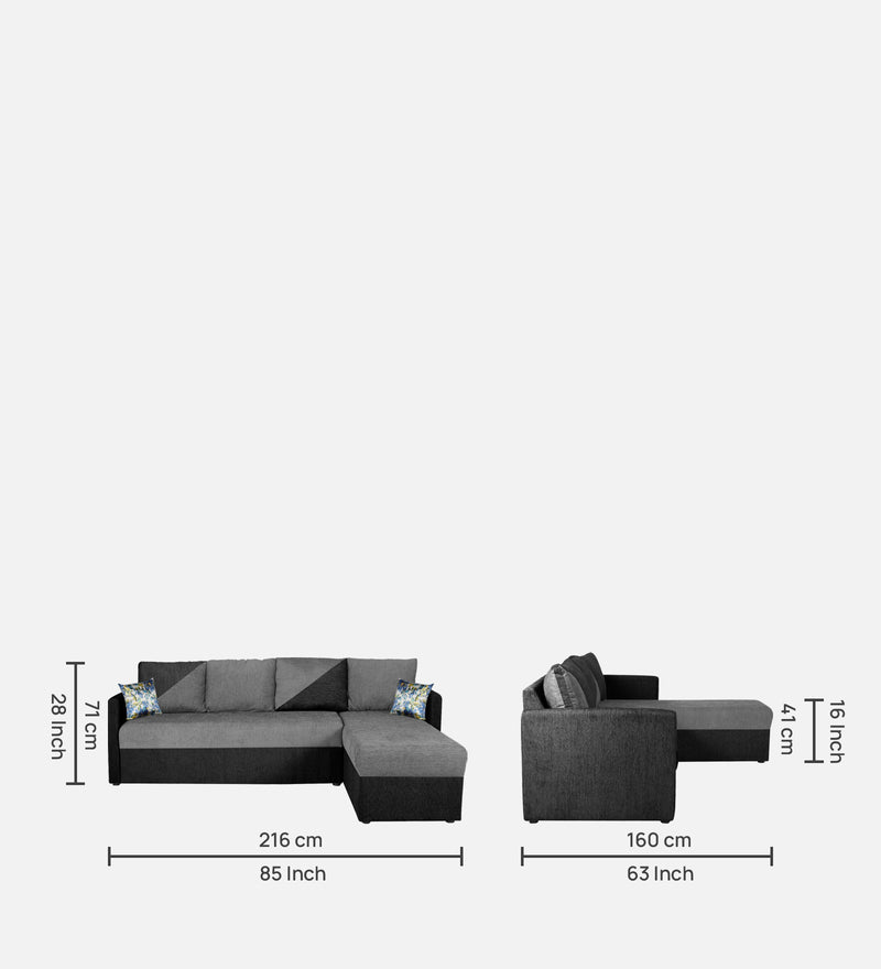 Bliss E2O Soft Cozy Fabric Sectional L Shaped 6 Seater Sofa